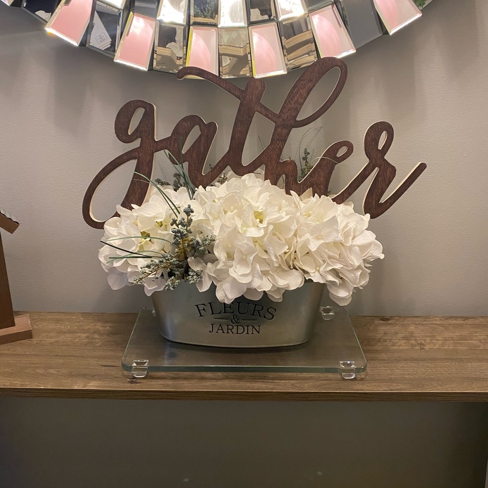 HP! đ Farmhouse Decor Gather Wood Sign - Picture 3 of 7